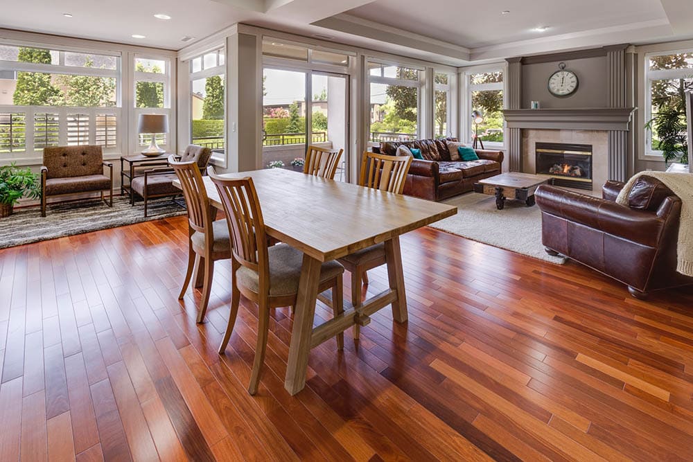 dining room with wooden flooring