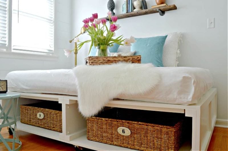 diy platform bed with storage