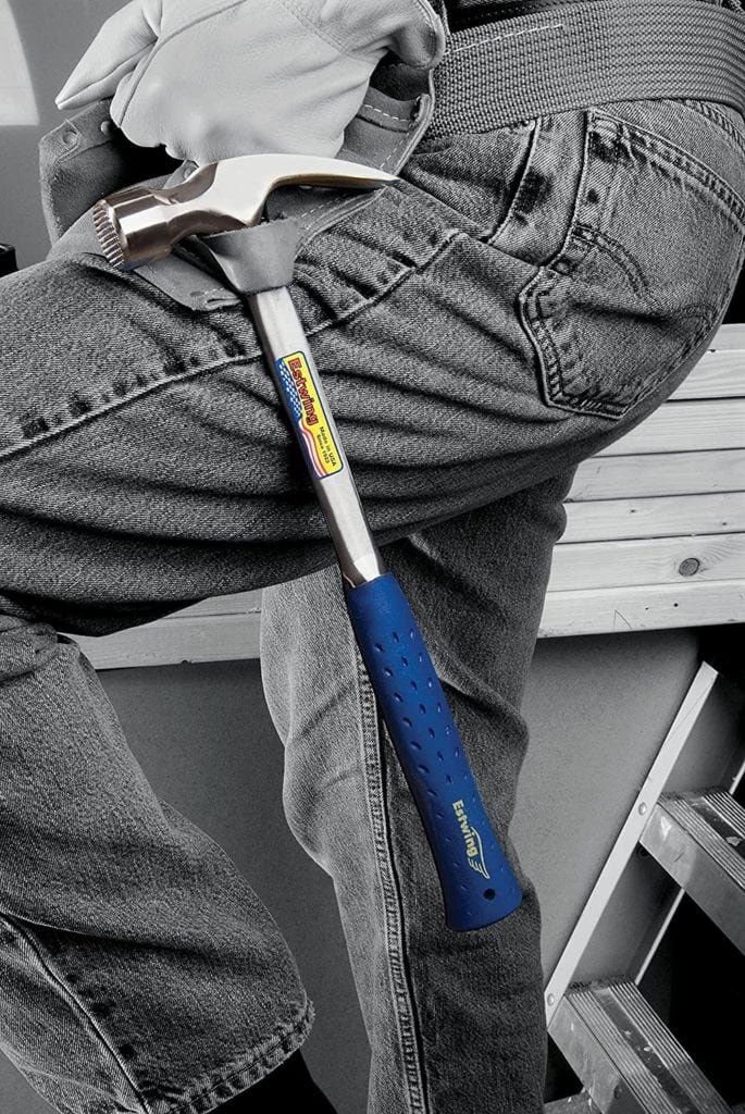 person carrying Estwing E3-22SM Framing Hammer