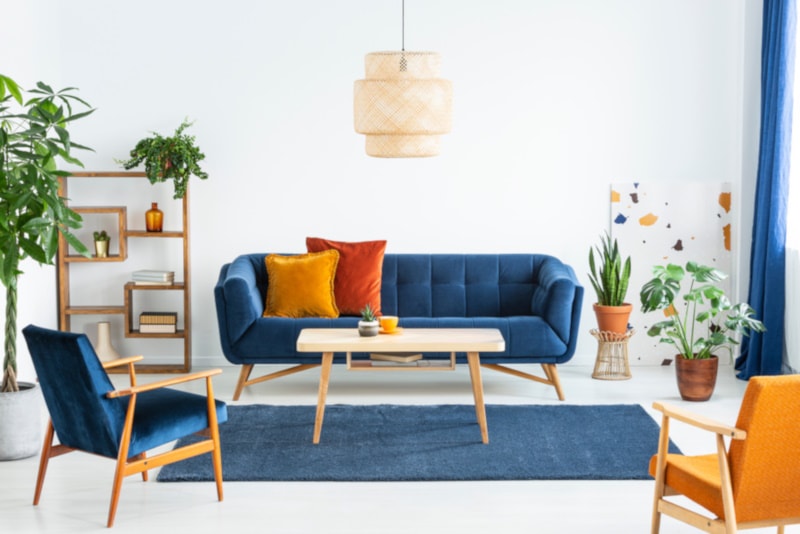 Retro armchairs with wooden frame