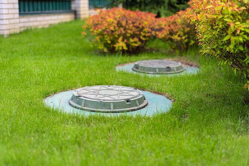 septic tank on the backyard